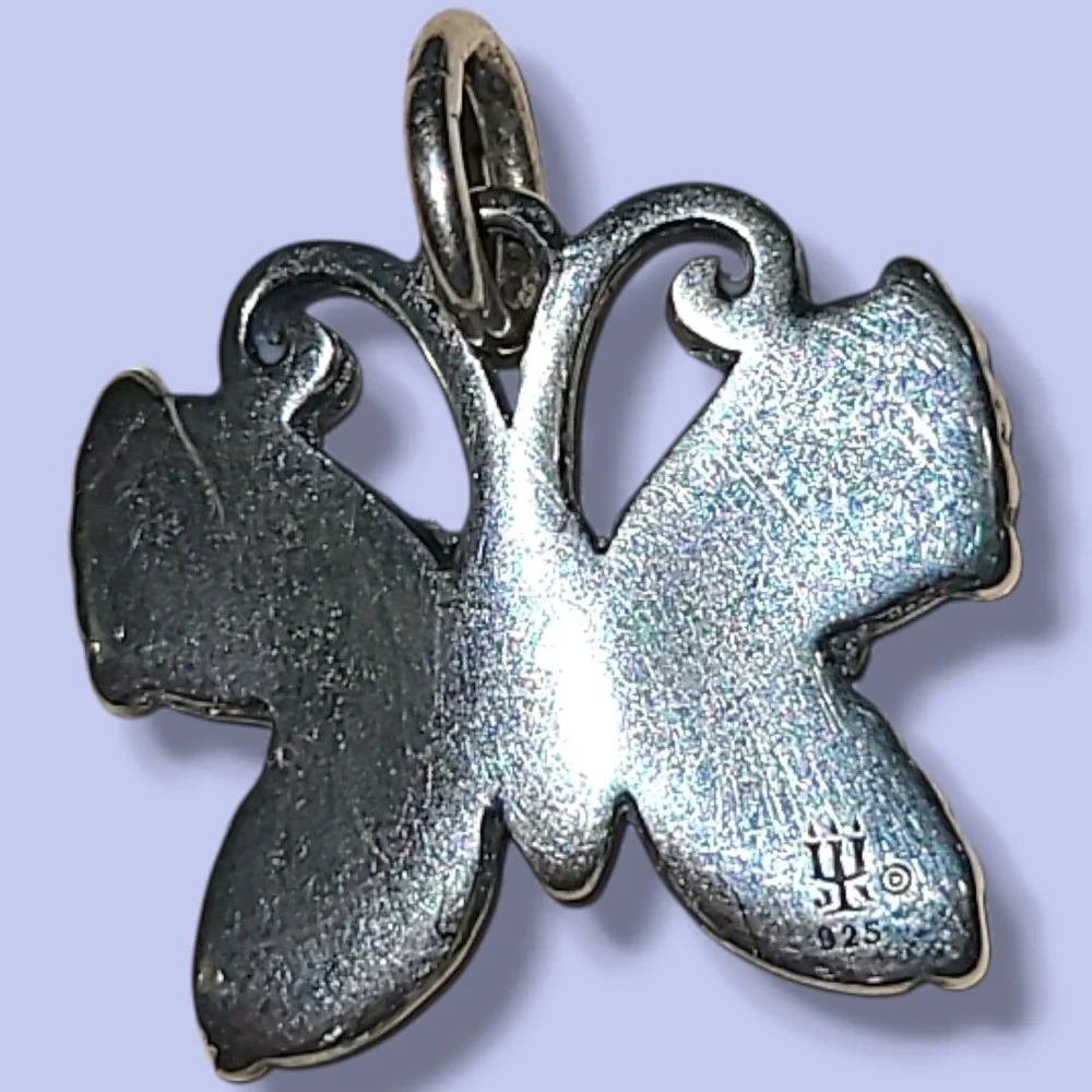 James Avery Sterling Silver Festival Butterfly Charm Pendant Uncut Loop